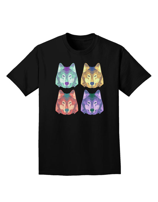 Geometric Wolf Head Pop Art Adult Dark T-Shirt by TooLoud-Mens T-Shirt-TooLoud-Black-Small-Davson Sales