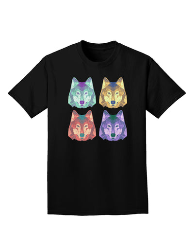 Geometric Wolf Head Pop Art Adult Dark T-Shirt by TooLoud