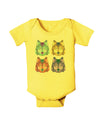 Geometric Wolf Head Pop Art Baby Romper Bodysuit-Baby Romper-TooLoud-Yellow-06-Months-Davson Sales