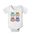 Geometric Wolf Head Pop Art Baby Romper Bodysuit-Baby Romper-TooLoud-White-06-Months-Davson Sales