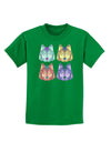 Geometric Wolf Head Pop Art Childrens Dark T-Shirt-Childrens T-Shirt-TooLoud-Kelly-Green-X-Small-Davson Sales