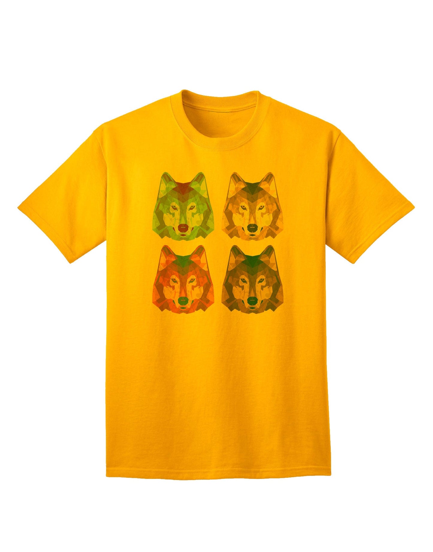 Geometric Wolf Head Pop Art - Premium Adult T-Shirt Collection-Mens T-shirts-TooLoud-Gold-Small-Davson Sales