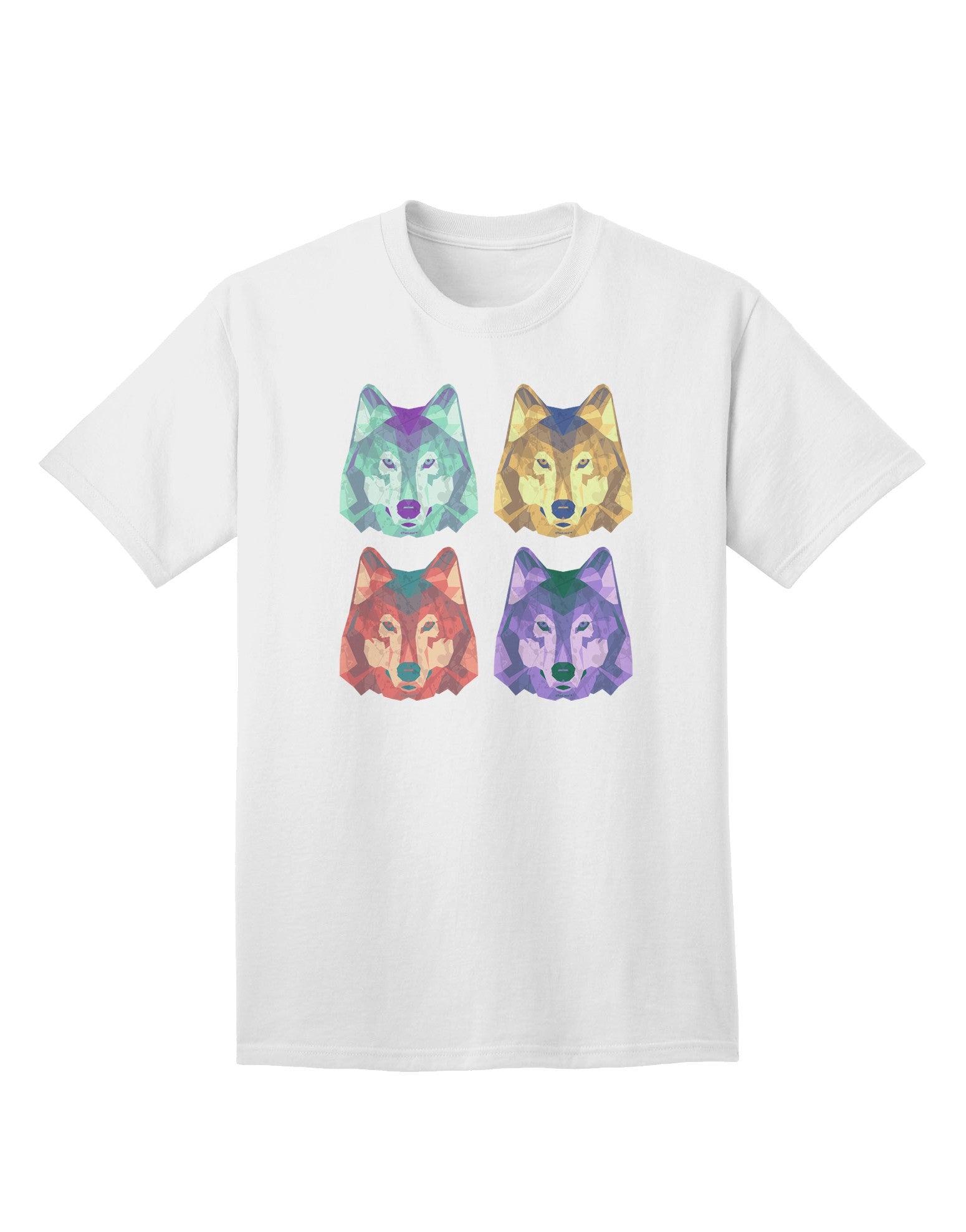 Geometric Wolf Head Pop Art - Premium Adult T-Shirt Collection-Mens T-shirts-TooLoud-White-Small-Davson Sales