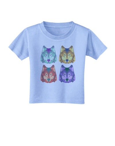 Geometric Wolf Head Pop Art Toddler T-Shirt-Toddler T-Shirt-TooLoud-Aquatic-Blue-2T-Davson Sales