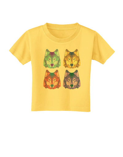 Geometric Wolf Head Pop Art Toddler T-Shirt-Toddler T-Shirt-TooLoud-Yellow-2T-Davson Sales