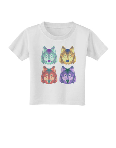 Geometric Wolf Head Pop Art Toddler T-Shirt-Toddler T-Shirt-TooLoud-White-2T-Davson Sales