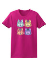 Geometric Wolf Head Pop Art Womens Dark T-Shirt-TooLoud-Hot-Pink-Small-Davson Sales