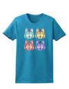 Geometric Wolf Head Pop Art Womens Dark T-Shirt-TooLoud-Turquoise-X-Small-Davson Sales