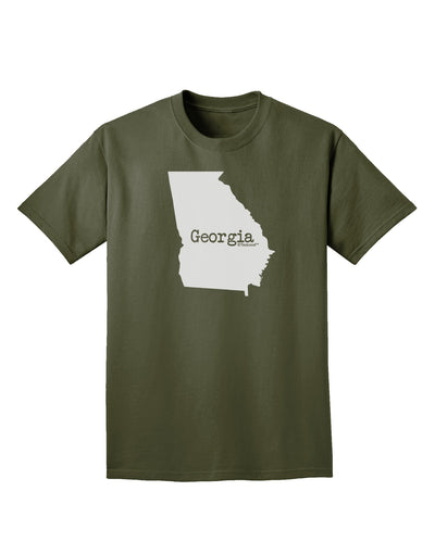 Georgia - United States Shape Adult Dark T-Shirt by TooLoud-Mens T-Shirt-TooLoud-Military-Green-Small-Davson Sales