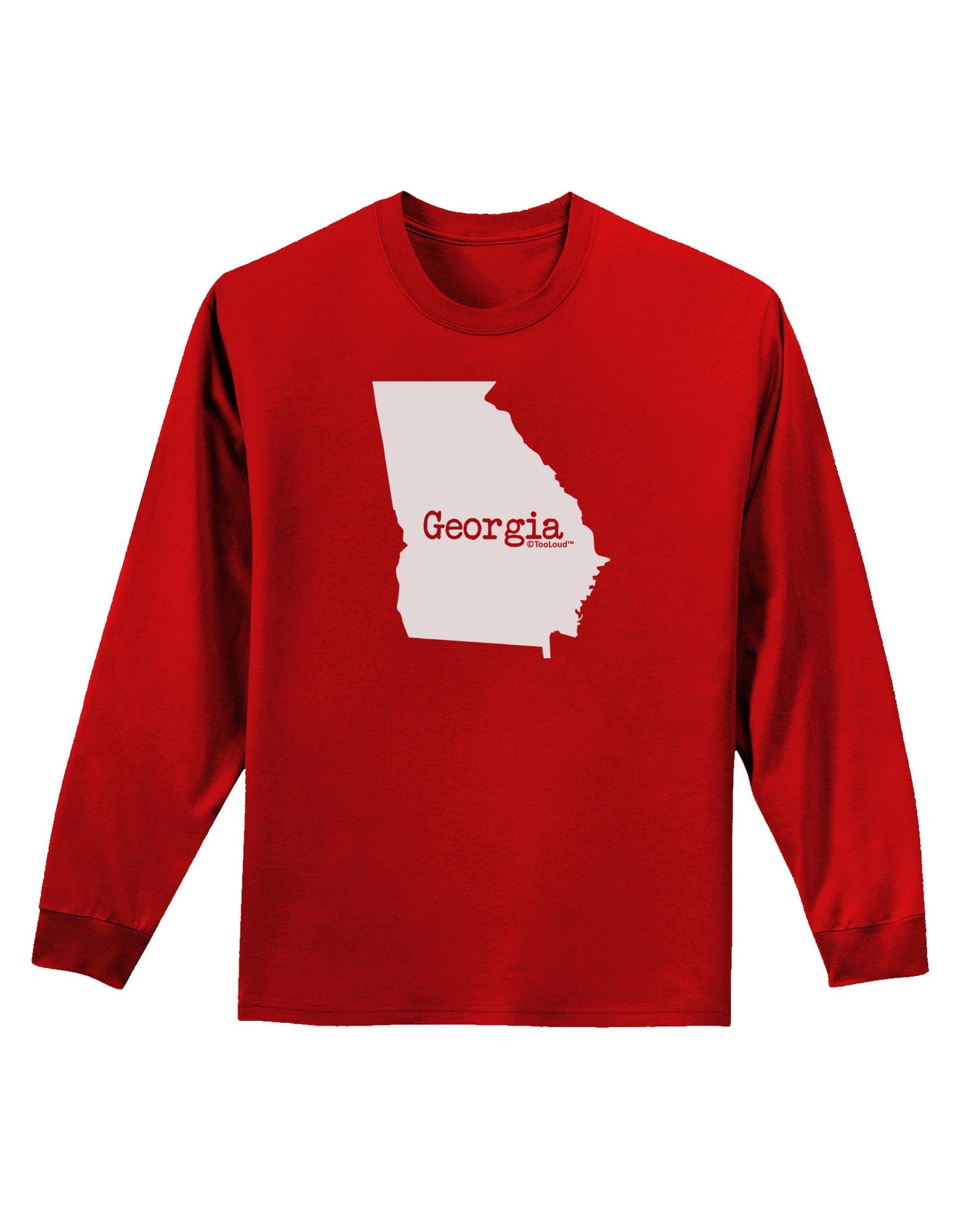 Georgia - United States Shape Adult Long Sleeve Dark T-Shirt by TooLoud-TooLoud-Red-Small-Davson Sales