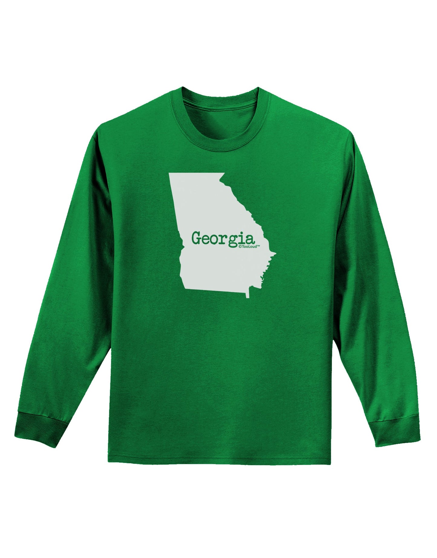 Georgia - United States Shape Adult Long Sleeve Dark T-Shirt by TooLoud-TooLoud-Kelly-Green-Small-Davson Sales