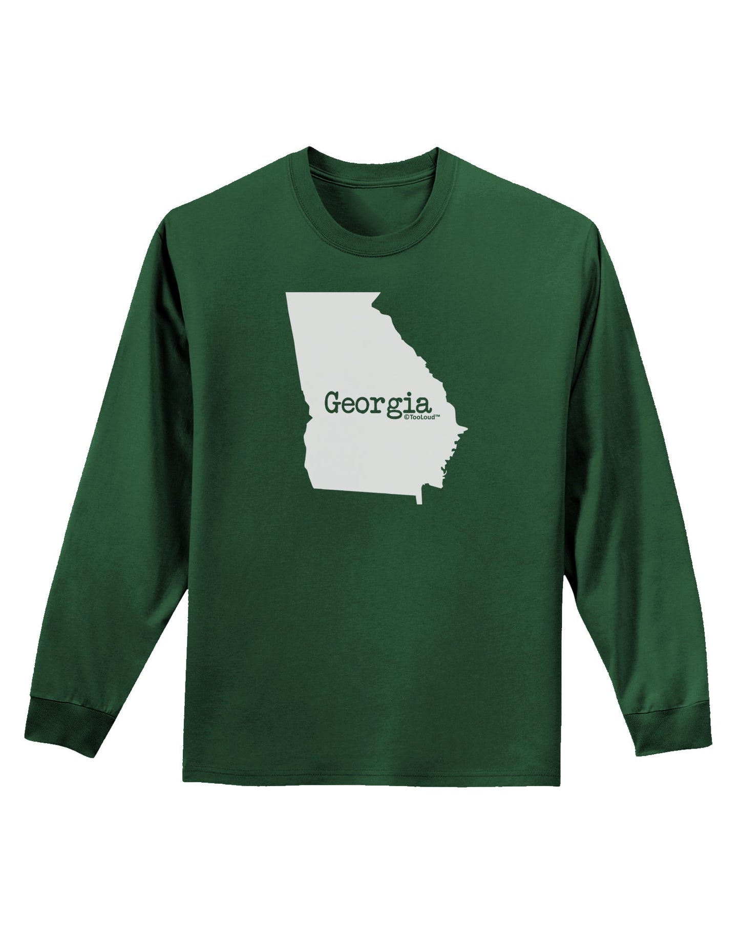 Georgia - United States Shape Adult Long Sleeve Dark T-Shirt by TooLoud-TooLoud-Dark-Green-Small-Davson Sales