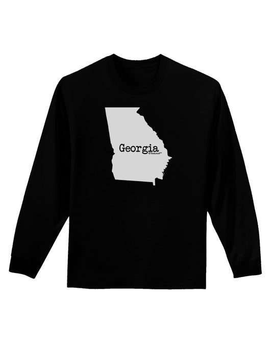 Georgia - United States Shape Adult Long Sleeve Dark T-Shirt by TooLoud-TooLoud-Black-Small-Davson Sales