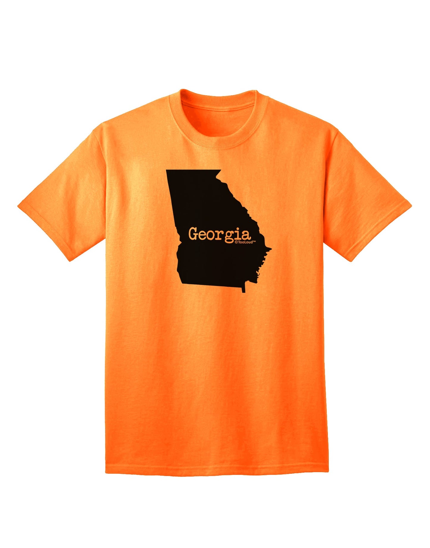 Georgia - United States Shape Adult T-Shirt by TooLoud: A Stylish Representation of Georgia's Iconic Shape-Mens T-shirts-TooLoud-Neon-Orange-Small-Davson Sales
