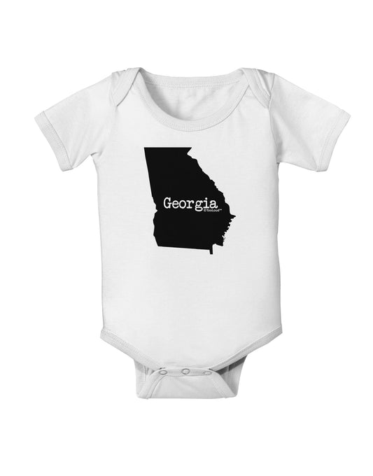 Georgia - United States Shape Baby Romper Bodysuit by TooLoud-Baby Romper-TooLoud-White-06-Months-Davson Sales