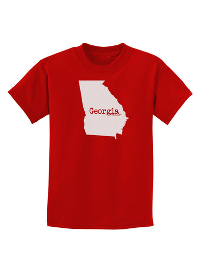 Georgia - United States Shape Childrens Dark T-Shirt by TooLoud-Childrens T-Shirt-TooLoud-Red-X-Small-Davson Sales