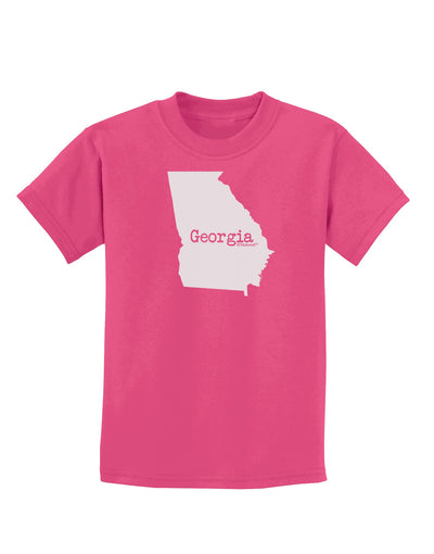 Georgia - United States Shape Childrens Dark T-Shirt by TooLoud-Childrens T-Shirt-TooLoud-Sangria-X-Small-Davson Sales