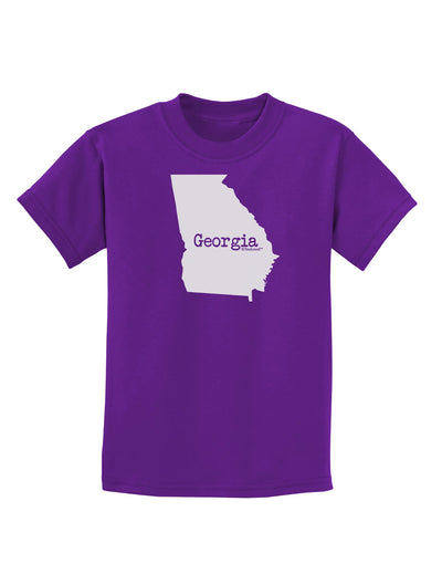 Georgia - United States Shape Childrens Dark T-Shirt by TooLoud-Childrens T-Shirt-TooLoud-Purple-X-Small-Davson Sales