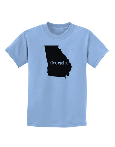 Georgia - United States Shape Childrens T-Shirt by TooLoud-Childrens T-Shirt-TooLoud-Light-Blue-X-Small-Davson Sales