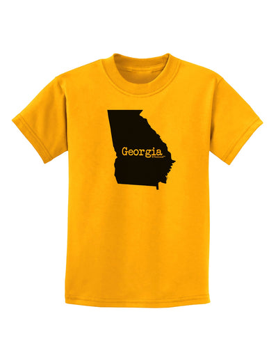 Georgia - United States Shape Childrens T-Shirt by TooLoud-Childrens T-Shirt-TooLoud-Gold-X-Small-Davson Sales