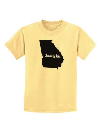 Georgia - United States Shape Childrens T-Shirt by TooLoud-Childrens T-Shirt-TooLoud-Daffodil-Yellow-X-Small-Davson Sales