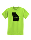 Georgia - United States Shape Childrens T-Shirt by TooLoud-Childrens T-Shirt-TooLoud-Lime-Green-X-Small-Davson Sales