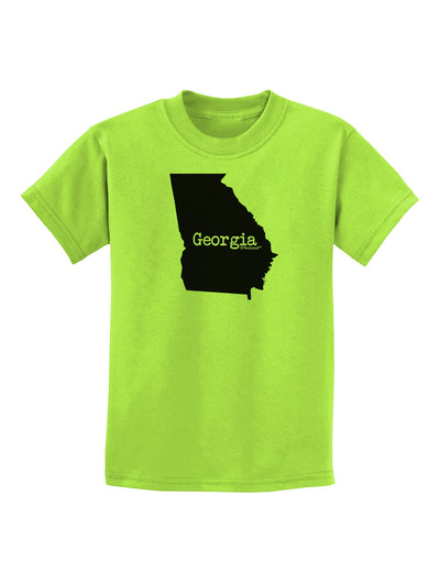 Georgia - United States Shape Childrens T-Shirt by TooLoud-Childrens T-Shirt-TooLoud-Lime-Green-X-Small-Davson Sales