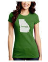 Georgia - United States Shape Juniors Crew Dark T-Shirt by TooLoud-T-Shirts Juniors Tops-TooLoud-Kiwi-Green-Juniors Fitted X-Small-Davson Sales