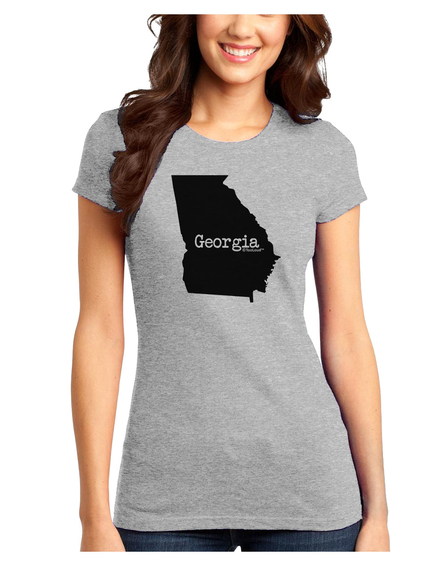 Georgia - United States Shape Juniors T-Shirt by TooLoud-Womens Juniors T-Shirt-TooLoud-White-Juniors Fitted X-Small-Davson Sales