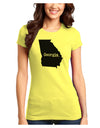 Georgia - United States Shape Juniors T-Shirt by TooLoud-Womens Juniors T-Shirt-TooLoud-Yellow-Juniors Fitted X-Small-Davson Sales