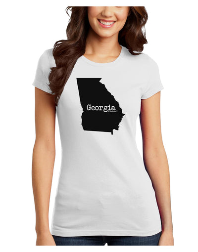 Georgia - United States Shape Juniors T-Shirt by TooLoud-Womens Juniors T-Shirt-TooLoud-White-Juniors Fitted X-Small-Davson Sales