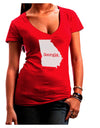 Georgia - United States Shape Juniors V-Neck Dark T-Shirt by TooLoud-Womens V-Neck T-Shirts-TooLoud-Red-Juniors Fitted Small-Davson Sales