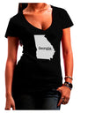 Georgia - United States Shape Juniors V-Neck Dark T-Shirt by TooLoud-Womens V-Neck T-Shirts-TooLoud-Black-Juniors Fitted Small-Davson Sales