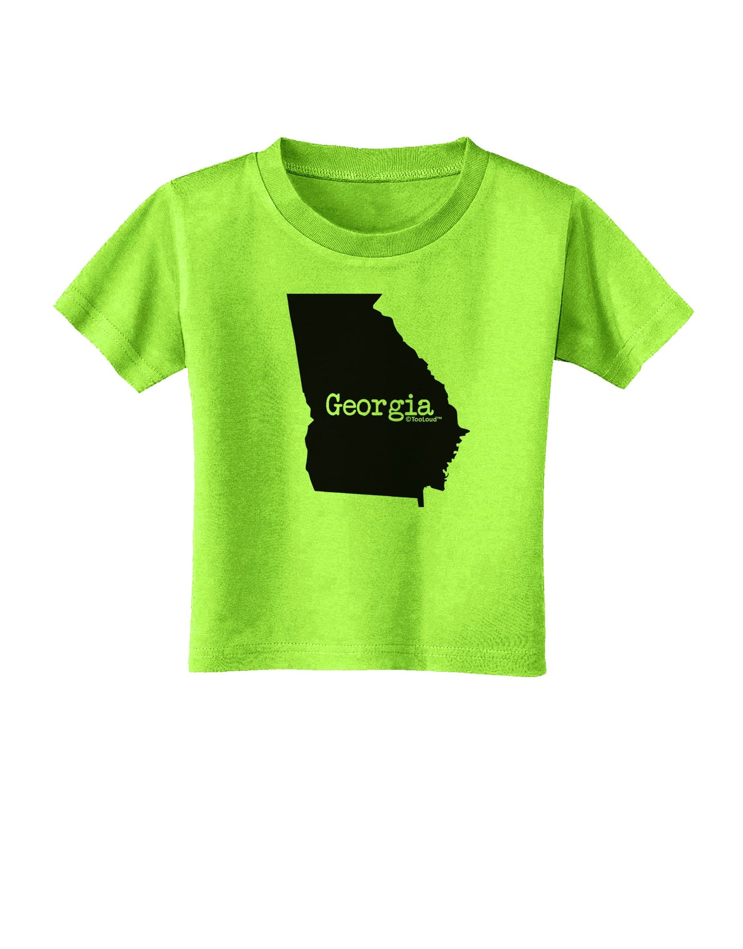 Georgia - United States Shape Toddler T-Shirt by TooLoud-Toddler T-Shirt-TooLoud-Lime-Green-2T-Davson Sales