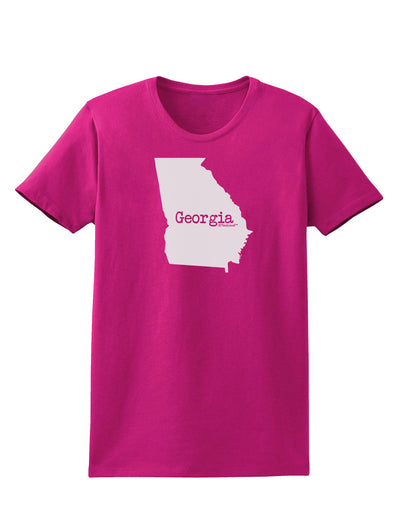 Georgia - United States Shape Womens Dark T-Shirt by TooLoud-Womens T-Shirt-TooLoud-Hot-Pink-Small-Davson Sales