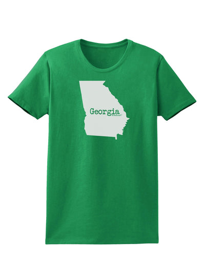 Georgia - United States Shape Womens Dark T-Shirt by TooLoud-Womens T-Shirt-TooLoud-Kelly-Green-X-Small-Davson Sales