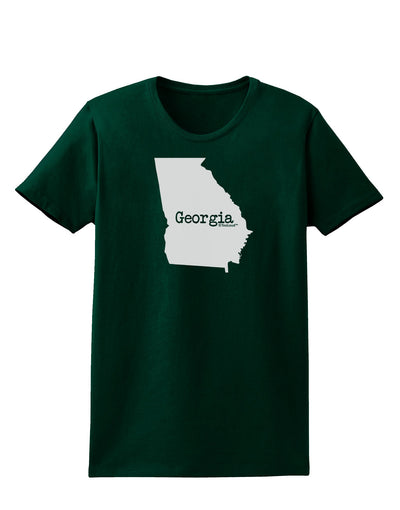 Georgia - United States Shape Womens Dark T-Shirt by TooLoud-Womens T-Shirt-TooLoud-Forest-Green-Small-Davson Sales