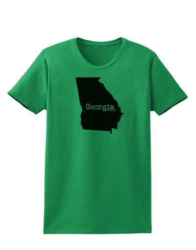 Georgia - United States Shape Womens T-Shirt by TooLoud-Womens T-Shirt-TooLoud-Kelly-Green-X-Small-Davson Sales