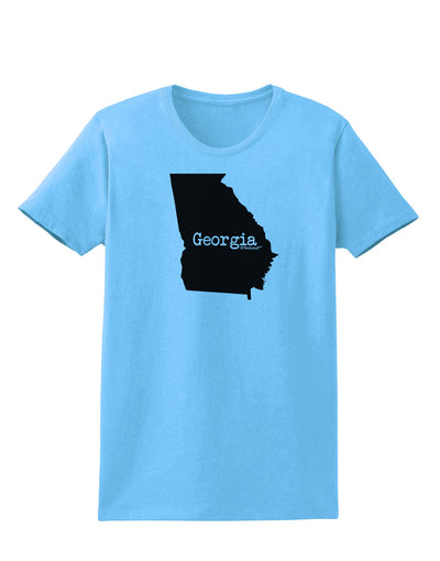 Georgia - United States Shape Womens T-Shirt by TooLoud-Womens T-Shirt-TooLoud-Aquatic-Blue-X-Small-Davson Sales