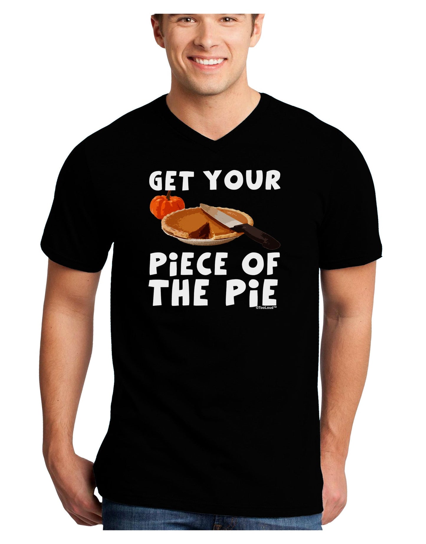 Get Your Piece Adult Dark V-Neck T-Shirt-TooLoud-Black-Small-Davson Sales