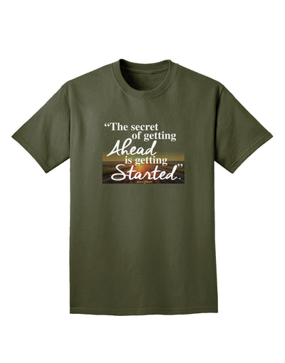 Getting Ahead Mark Twain Adult Dark T-Shirt-Mens T-Shirt-TooLoud-Military-Green-Small-Davson Sales