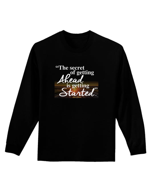 Getting Ahead Mark Twain Adult Long Sleeve Dark T-Shirt-TooLoud-Black-Small-Davson Sales