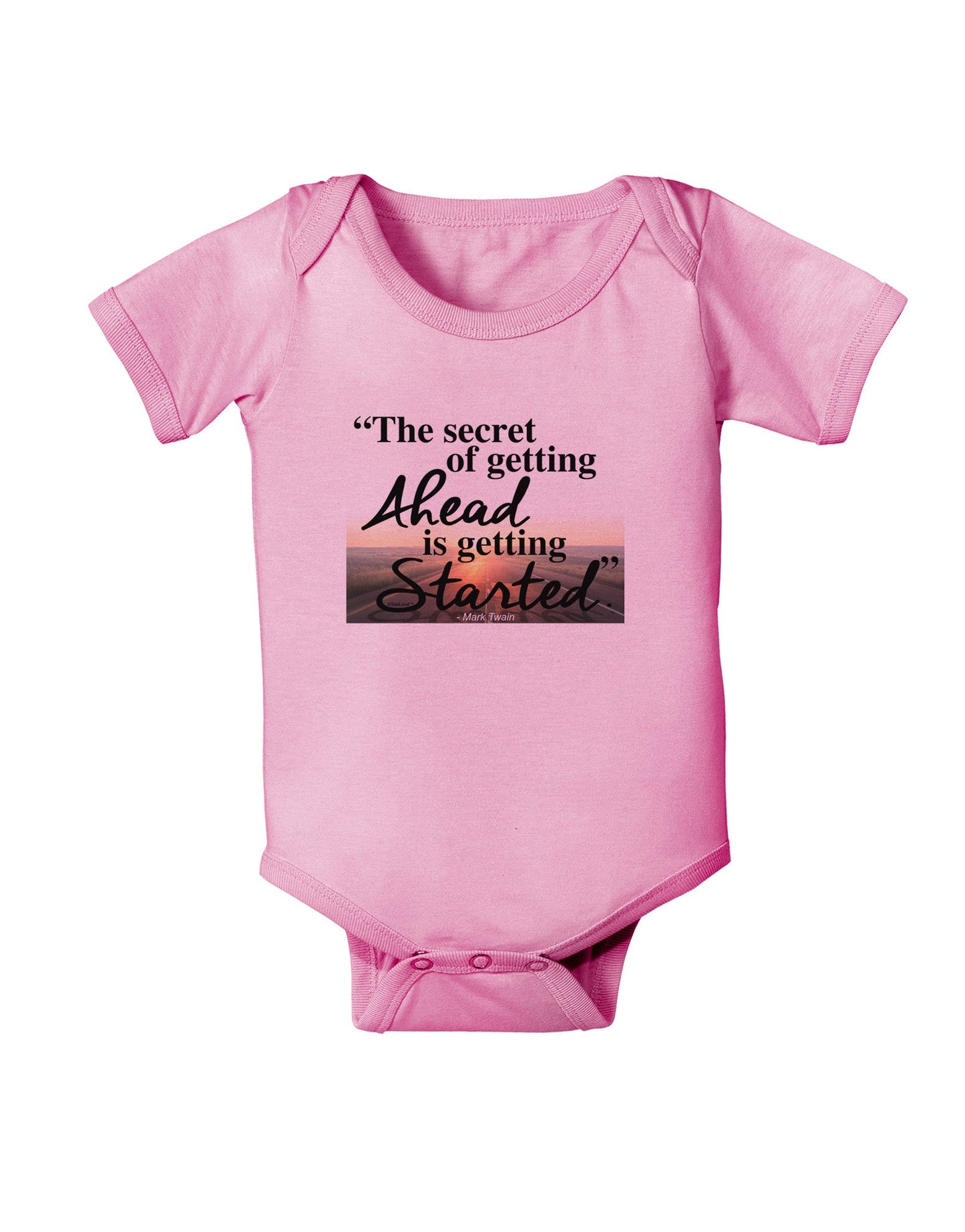Getting Ahead Mark Twain Baby Romper Bodysuit-Baby Romper-TooLoud-Pink-06-Months-Davson Sales