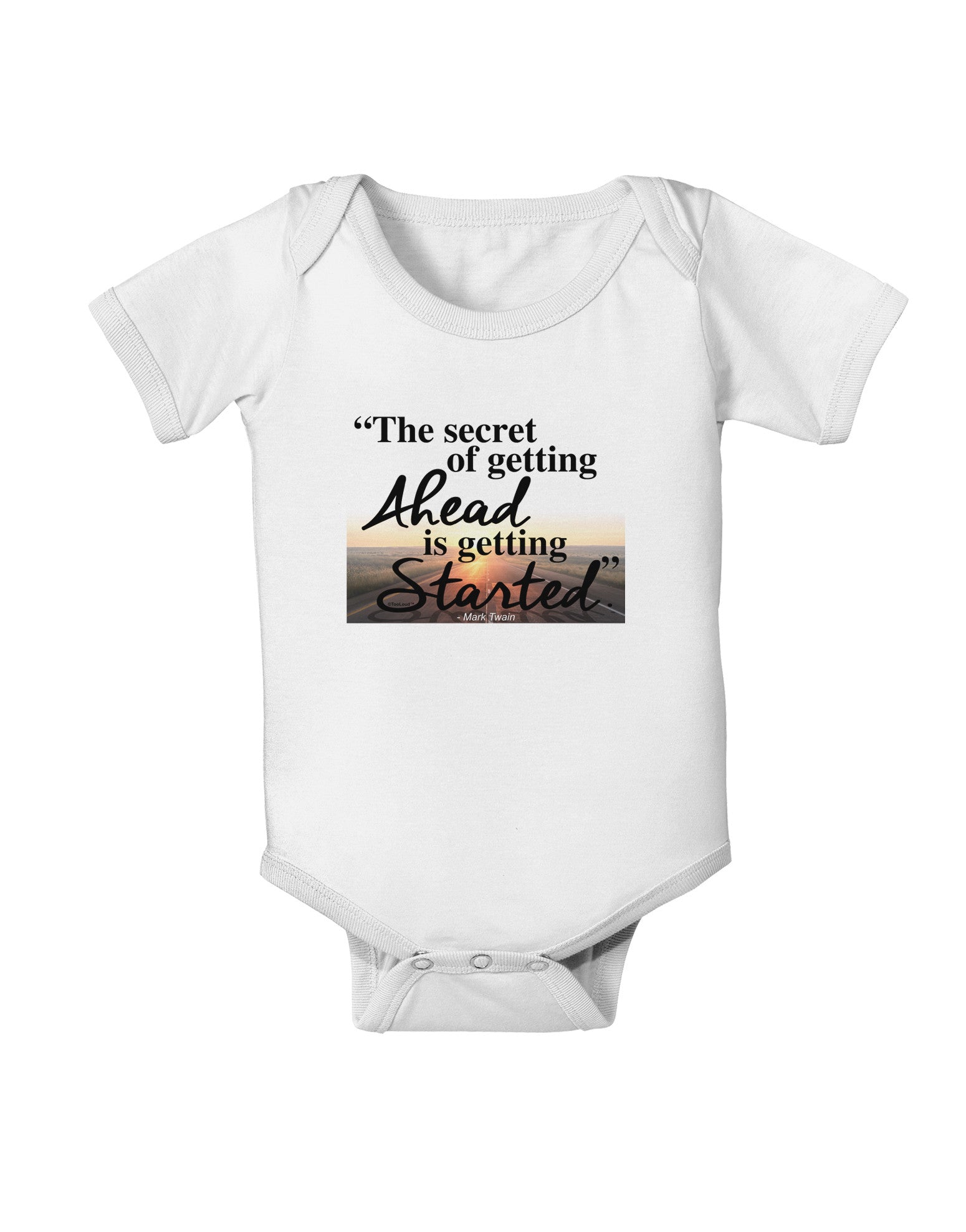 Getting Ahead Mark Twain Baby Romper Bodysuit-Baby Romper-TooLoud-White-06-Months-Davson Sales