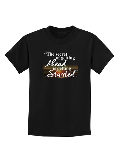 Getting Ahead Mark Twain Childrens Dark T-Shirt-Childrens T-Shirt-TooLoud-Black-X-Small-Davson Sales