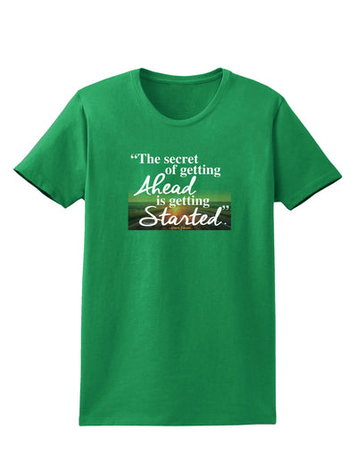 Getting Ahead Mark Twain Womens Dark T-Shirt-Womens T-Shirt-TooLoud-Kelly-Green-X-Small-Davson Sales