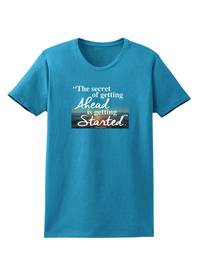 Getting Ahead Mark Twain Womens Dark T-Shirt-Womens T-Shirt-TooLoud-Turquoise-X-Small-Davson Sales