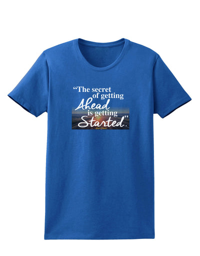 Getting Ahead Mark Twain Womens Dark T-Shirt-Womens T-Shirt-TooLoud-Royal-Blue-X-Small-Davson Sales