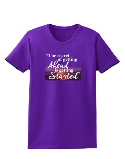 Getting Ahead Mark Twain Womens Dark T-Shirt-Womens T-Shirt-TooLoud-Purple-X-Small-Davson Sales