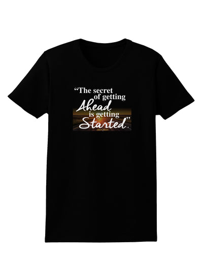 Getting Ahead Mark Twain Womens Dark T-Shirt-Womens T-Shirt-TooLoud-Black-X-Small-Davson Sales